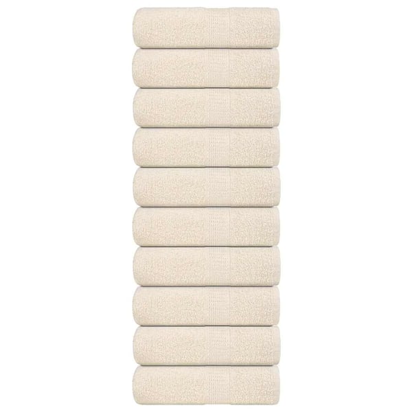 vidaXL Pesupyyhkeet FROGN 10 kpl kermanvärinen 30x30 cm 360 gsm