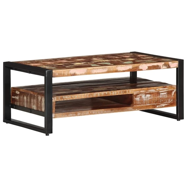 vidaXL Salongbord flerfarget 90x50x36 cm gjenvunnet heltre