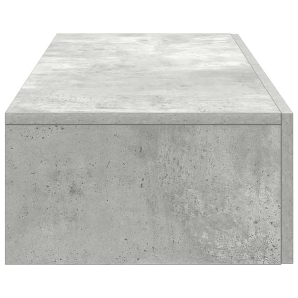 vidaXL væghylde med skuffer 100x36x19 cm konstrueret træ betongrå