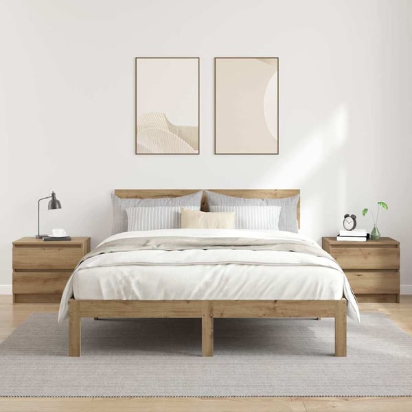 vidaXL sengeborde 2 stk. 50x40x43,5 cm kunsteg