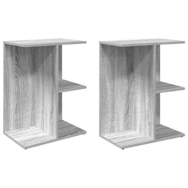 vidaXL Yöpöydät 2 kpl harmaa Sonoma 46,5x29x61 cm tekninen puu