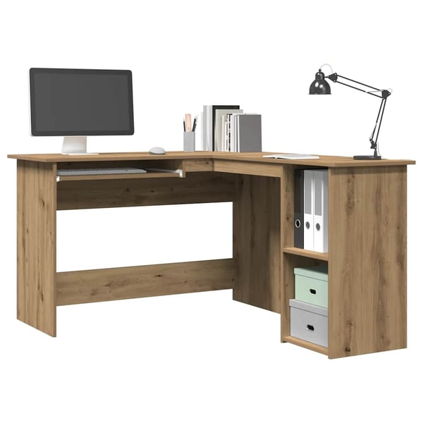 vidaXL Hjørnepult artisan eik 120x140x75 cm konstruert tre