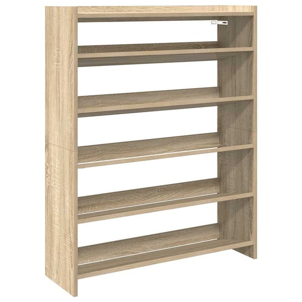 vidaXL Skohylle sonoma eik 80x25x100 cm konstruert tre