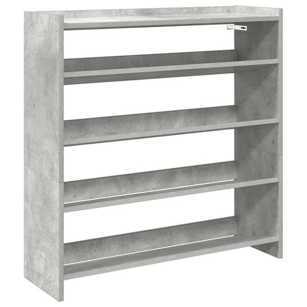 vidaXL Skohylle betonggrå 80x25x81 cm konstruert tre
