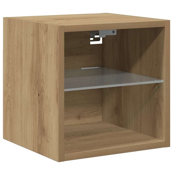 vidaXL Vegghengt TV-benk med LED artisan eik 30x28,5x30 cm