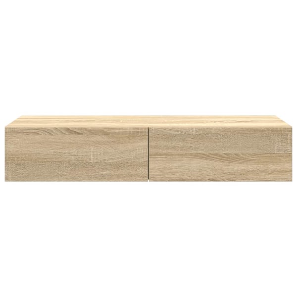 vidaXL Vegghylle med skuffer sonoma eik 100x36x19 cm konstruert tre