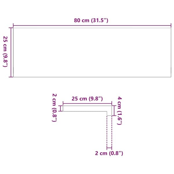 vidaXL Trappetrinn 2 stk lysebrun 80x25x2 cm heltre eik