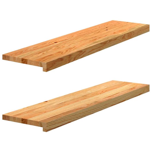 vidaXL trappemåtter 2 stk lysebrun 100x25x2 cm massivt egetræ