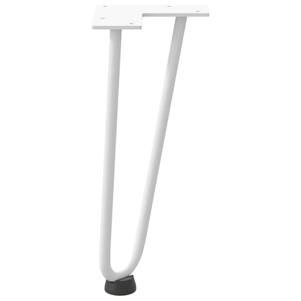 vidaXL Hårnålsben til salongbord 4 stk hvit 30 cm massivt stål