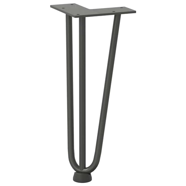 vidaXL hårnåleben til sofabord 4 stk. antracit 30 cm massivt stål