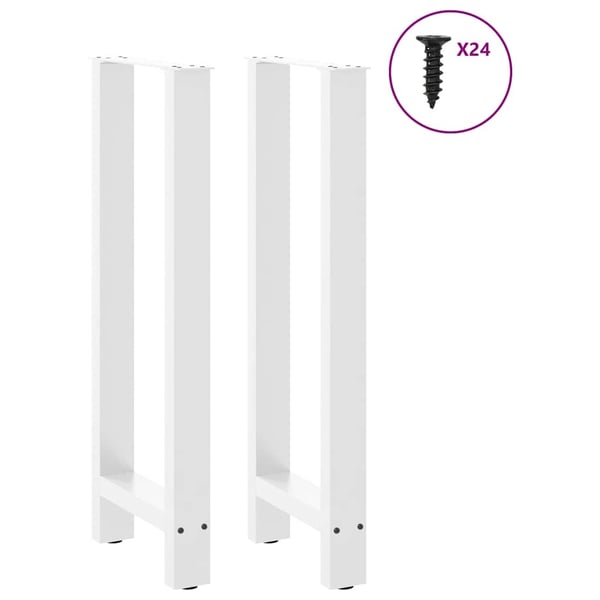vidaXL Barbordben hvite 2 stk 50x(100-101) cm stål