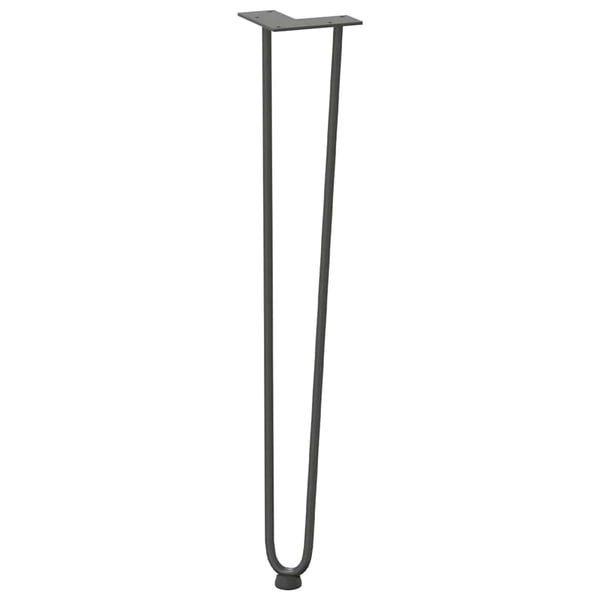 vidaXL hårnålsben til konsollbord 4 stk antrasitt 72 cm massivt stål