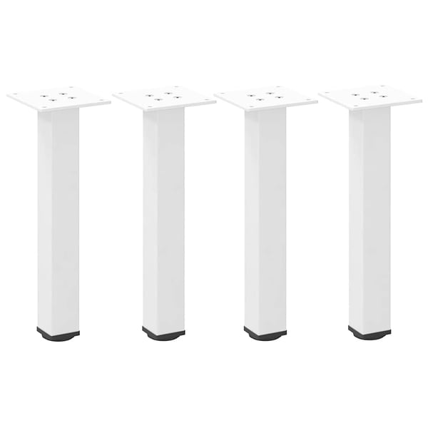 vidaXL Salongbordben 4 stk hvit 30-32 cm stål