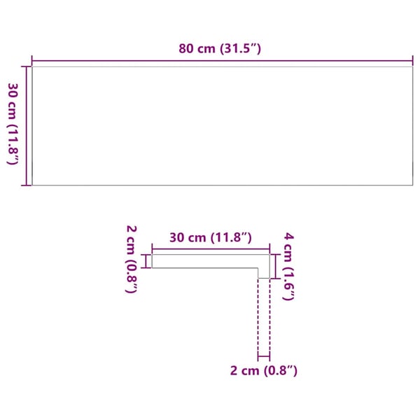 vidaXL Trappetrinn 2 stk lysebrun 80x30x2 cm heltre eik