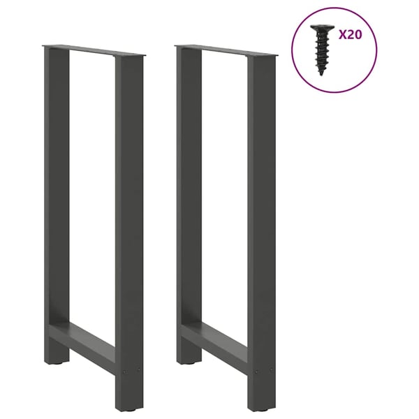vidaXL Barbordben antrasitt 2 stk 60x(110-111) cm stål