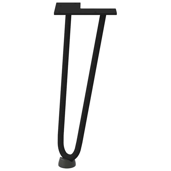 vidaXL hårnåleben til sofabord 4 stk. sort 30 cm massivt stål