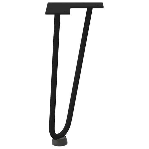 vidaXL hårnåleben til sofabord 4 stk. sort 30 cm massivt stål