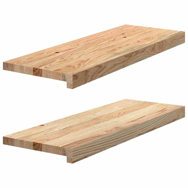 vidaXL trappemåtter 2 stk ubehandlet 70x30x2 cm massivt egetræ