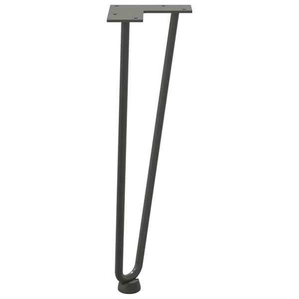vidaXL Hårnålsben til salongbord 4 stk antrasitt 42 cm massivt stål