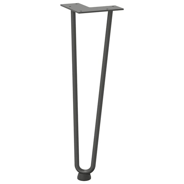 vidaXL Hårnålsben til salongbord 4 stk antrasitt 42 cm massivt stål