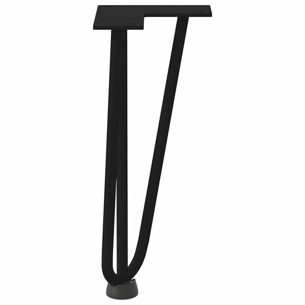 vidaXL hårnåleben til sofabord 4 stk. sort 30 cm massivt stål