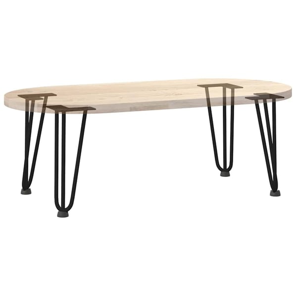 vidaXL hårnåleben til sofabord 4 stk. sort 30 cm massivt stål