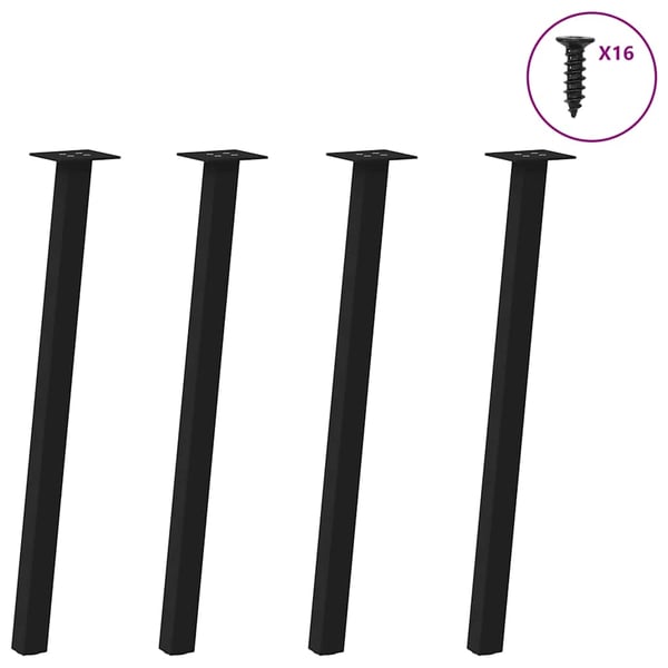 vidaXL konsolbordben 4 stk. sort 72 cm stål