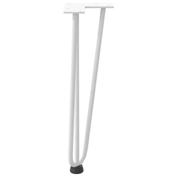 vidaXL Hårnålsben til salongbord 4 stk hvit 42 cm massivt stål