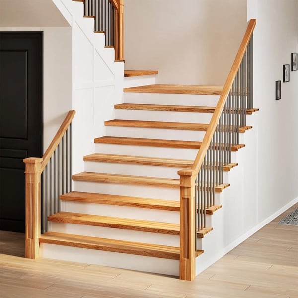 vidaXL Trappetrinn 12 stk lysebrun 110x30x2 cm heltre eik