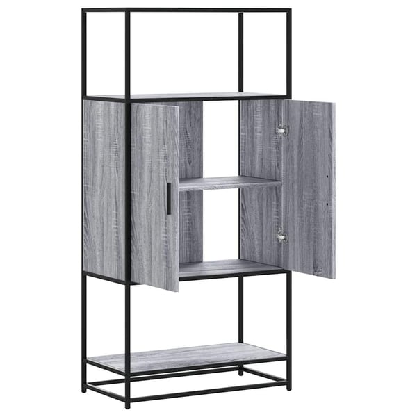vidaXL Highboard grå sonoma 68x35x139 cm konstruert tre og metall