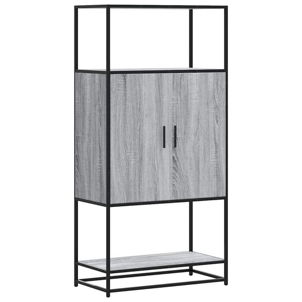 vidaXL skab 68x35x139 cm konstrueret træ grå sonoma-eg og metal