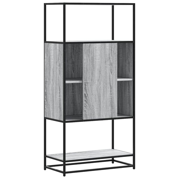 vidaXL Highboard grå sonoma 68x35x139 cm konstruert tre og metall