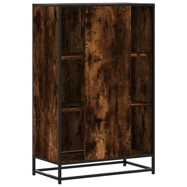 vidaXL skab 68x35x106,5 cm konstrueret træ og metal røget egetræsfarve