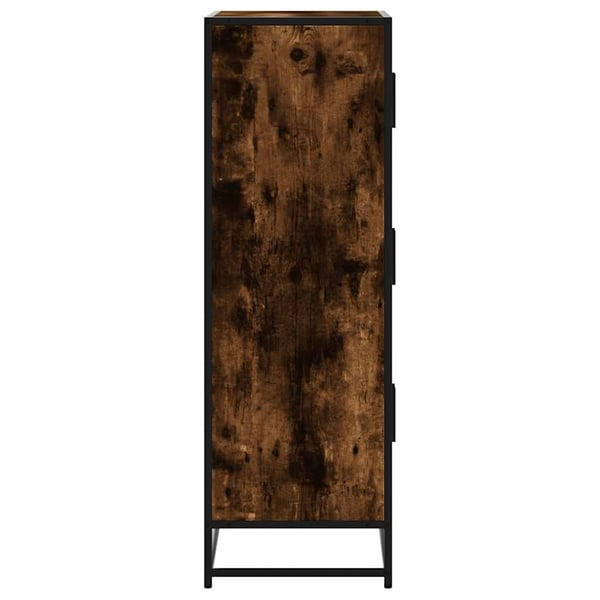 vidaXL skab 68x35x106,5 cm konstrueret træ og metal røget egetræsfarve