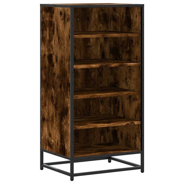 vidaXL Skohylle røkt eik 48x38x97,5 cm konstruert tre