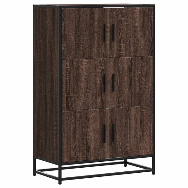 vidaXL Highboard brun eik 68x35x106,5 cm konstruert tre og metall