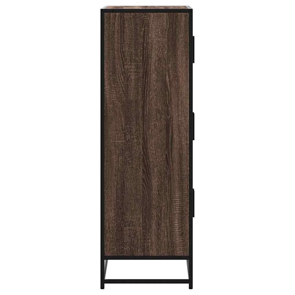 vidaXL Highboard brun eik 68x35x106,5 cm konstruert tre og metall
