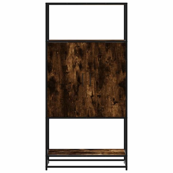 vidaXL Highboard røkt eik 68x35x139 cm konstruert tre og metall
