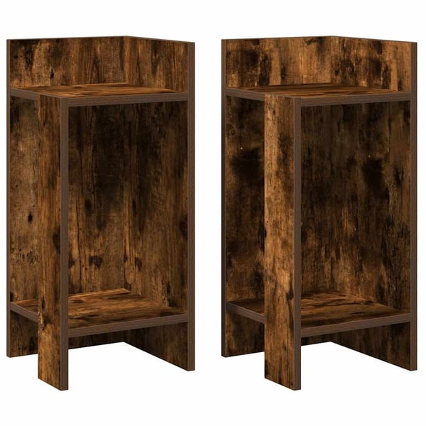 vidaXL Sidebord 2 stk med hylle røkt eik 25,5x27x60 cm