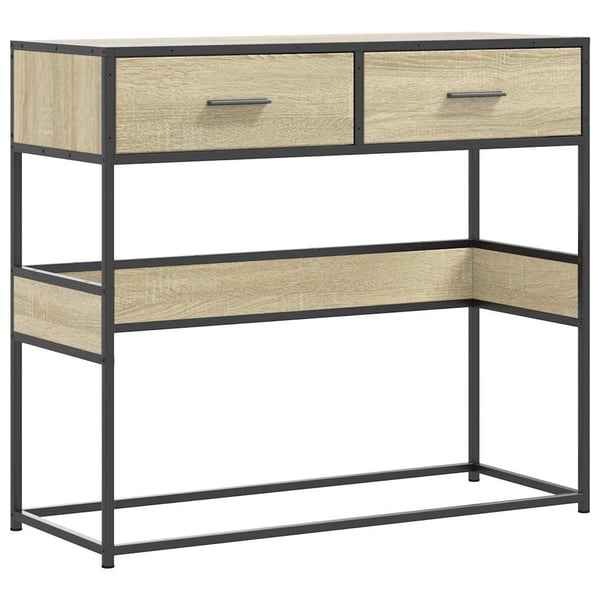 vidaXL konsolbord 90x35x80 cm konstrueret træ sonoma-eg