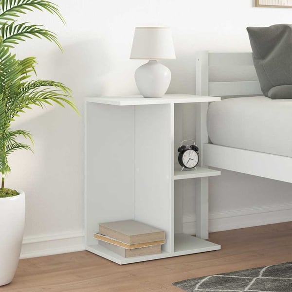 vidaXL Nattbord hvit 46,5x29x61 cm konstruert tre