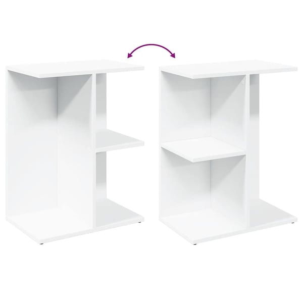 vidaXL Nattbord hvit 46,5x29x61 cm konstruert tre