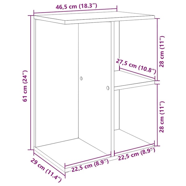 vidaXL Sängbord sonoma-ek 46,5x29x61 cm konstruerat trä
