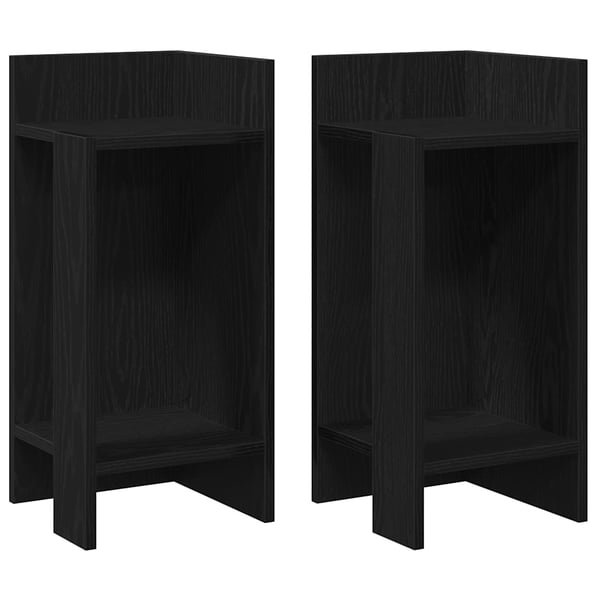 vidaXL Sideborde 2 stk med reol sort 25,5x27x60 cm