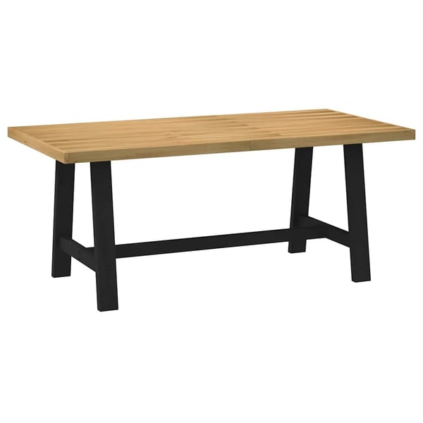 vidaXL Spisebord NOAIN A-formede ben 180x90x75 cm heltre furu