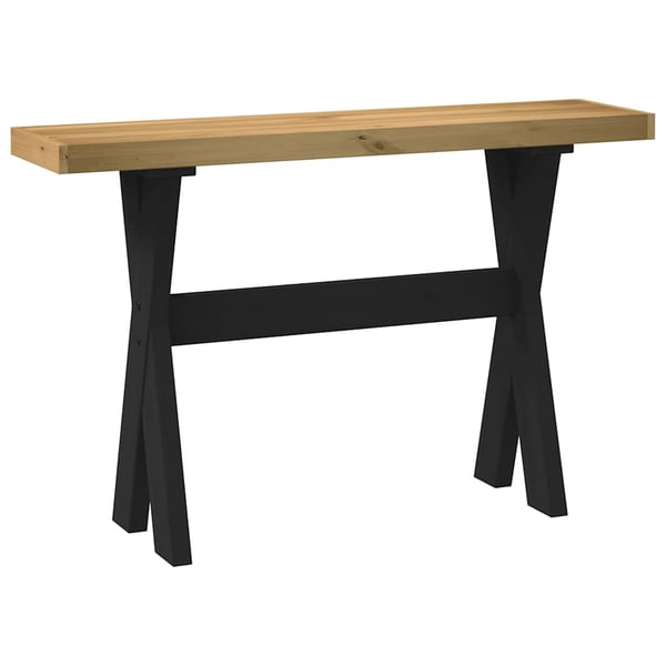 vidaXL Konsollbord NOAIN X-formede ben 120x30x75 cm heltre furu
