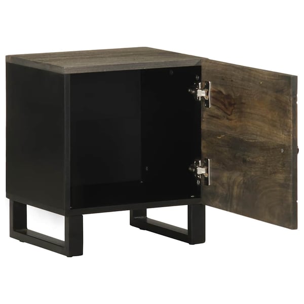 vidaXL sengebord 40x33x46 cm massivt mangotræ sort