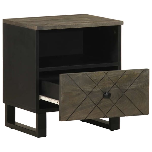 vidaXL Nattbord svart 40x33x46 cm heltre mango