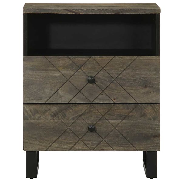 vidaXL Nattbord svart 50x33x62 cm heltre mango