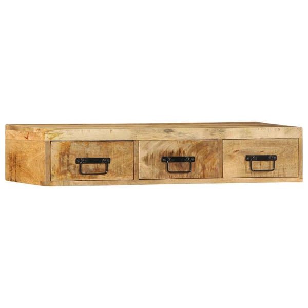 vidaXL Veggmontert TV-benk 100x30x19 cm grovt heltre mangotre